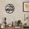 Metal Basketball Wall Art Decor, Personalized Name Sign, Iron Sculpture for Living Room, Bedroom, Cafe, Store, Indoor Outdoor