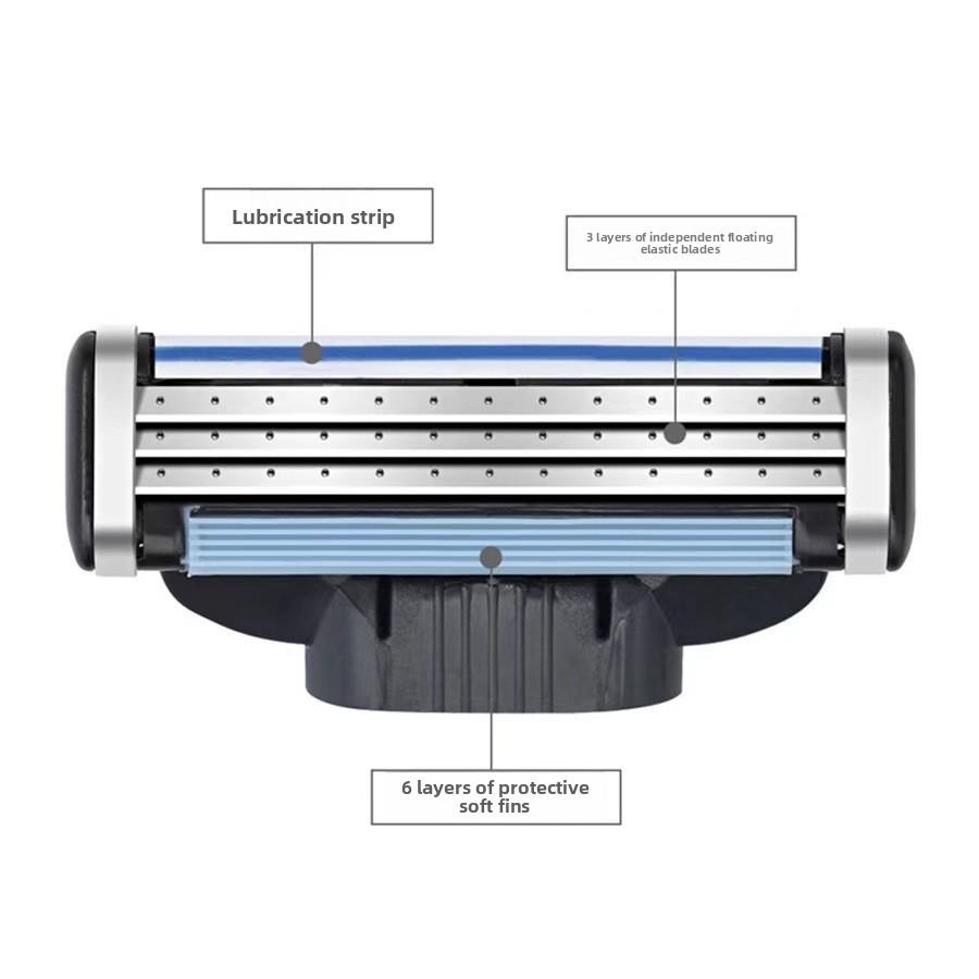 For Gillette Mach 3 Three Layer Ultra Thin Blade Shaver Replacement Head For Close Shaving Experience