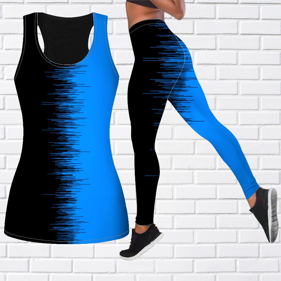 Tinuta de yoga cu imprimeu asortat la culoare pentru femei, leggings de antrenament la moda, sport de fitness, pantaloni de yoga casual