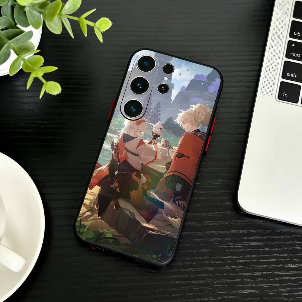 U-Genshin A-Kaedehara Kazuha Phone Case For Samsung S26,S25,S24,S23,S22,S21,S20,Ultra,Plus,FE Black Soft Cover
