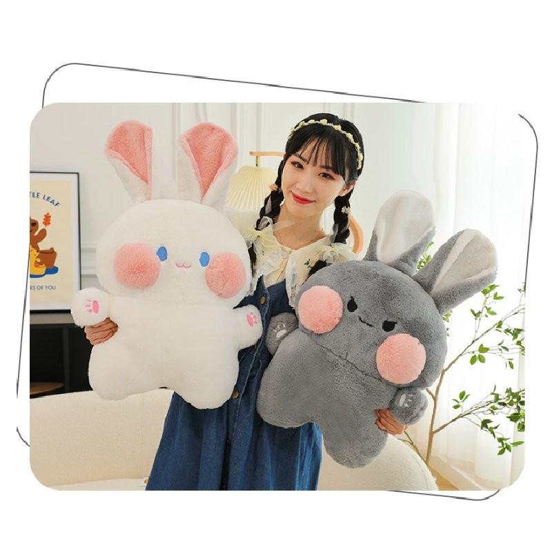 Adorable Plush Rabbit Pillow Doll Cute Bunny Stuffed Toy For Childrens Gifts