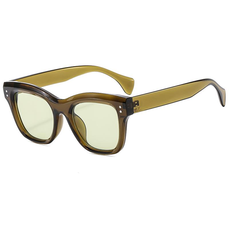 European  American Anchor Nail Round Frame Women s Fashion Sunglasses