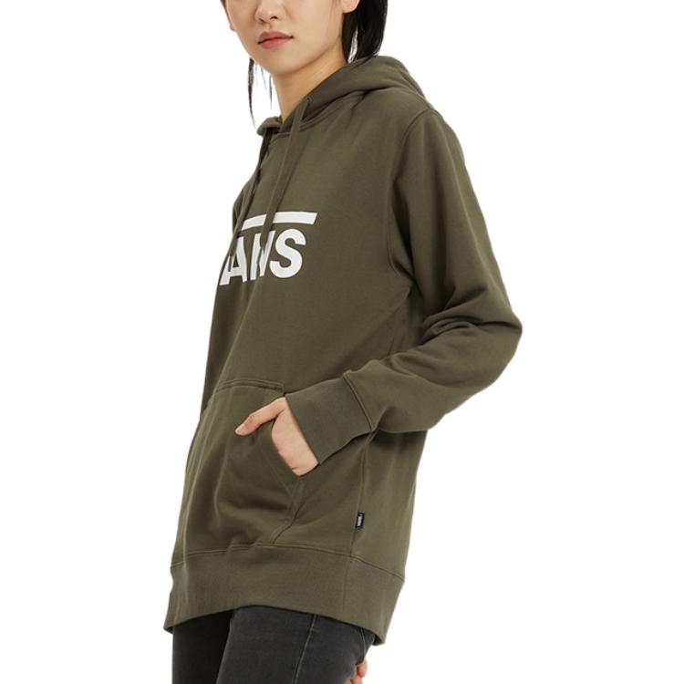 Vans Logo Print Casual Hoodie Men Tops Green VN0A4MM9KCZ