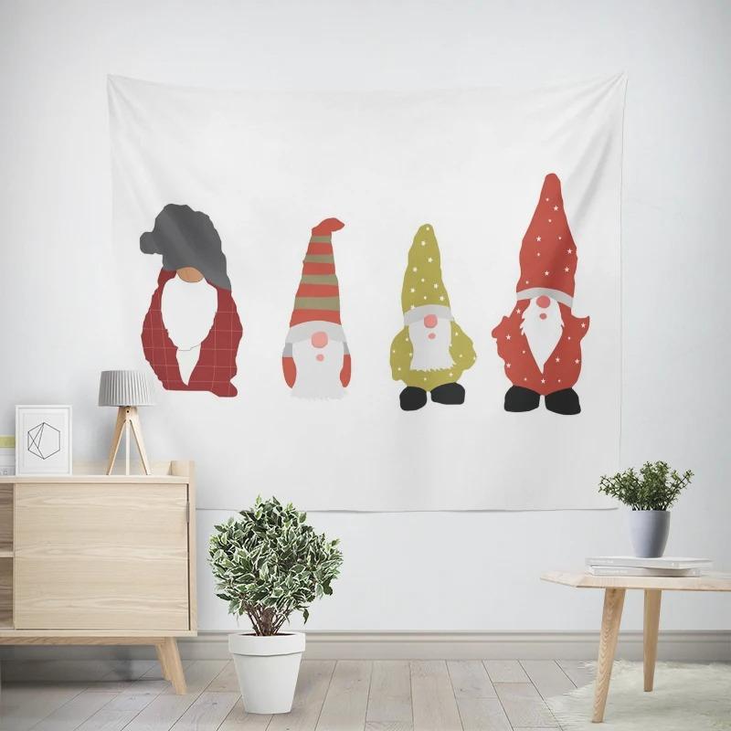 Christmas New Year Cute Snowman Pattern Living Room Bedroom Decoration Tapestry