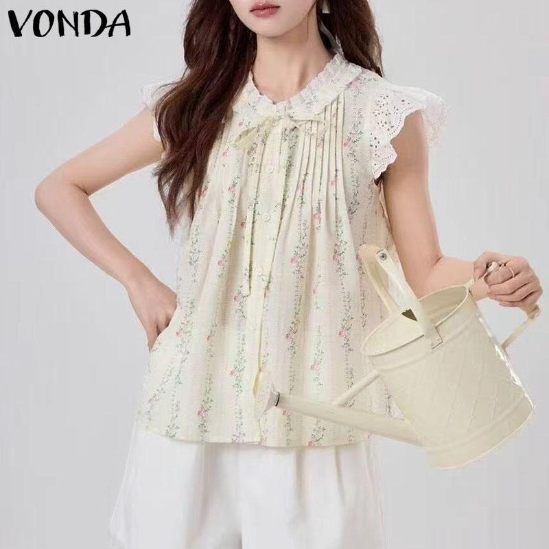 

VONDA Women College Style Ruffled Sleeveless Plaid Print Casual Tank Tops S жовтий