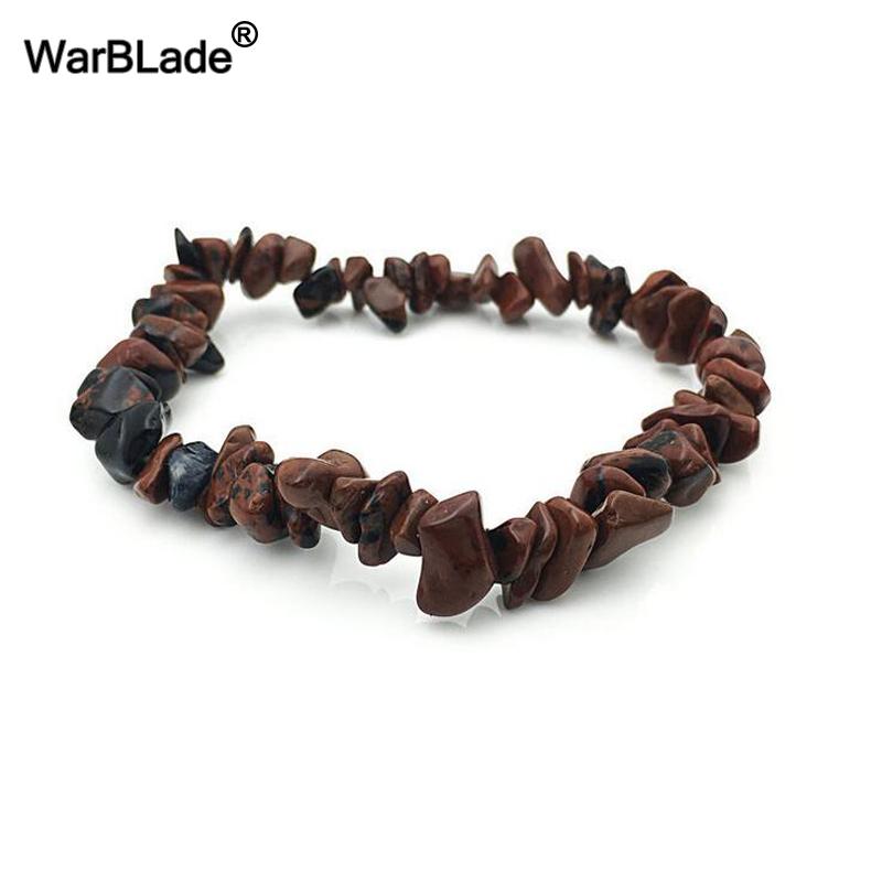 Natural Gemstone Chip Bracelet Amethyst Irregular Stone Beaded Stretch Bangle for Women