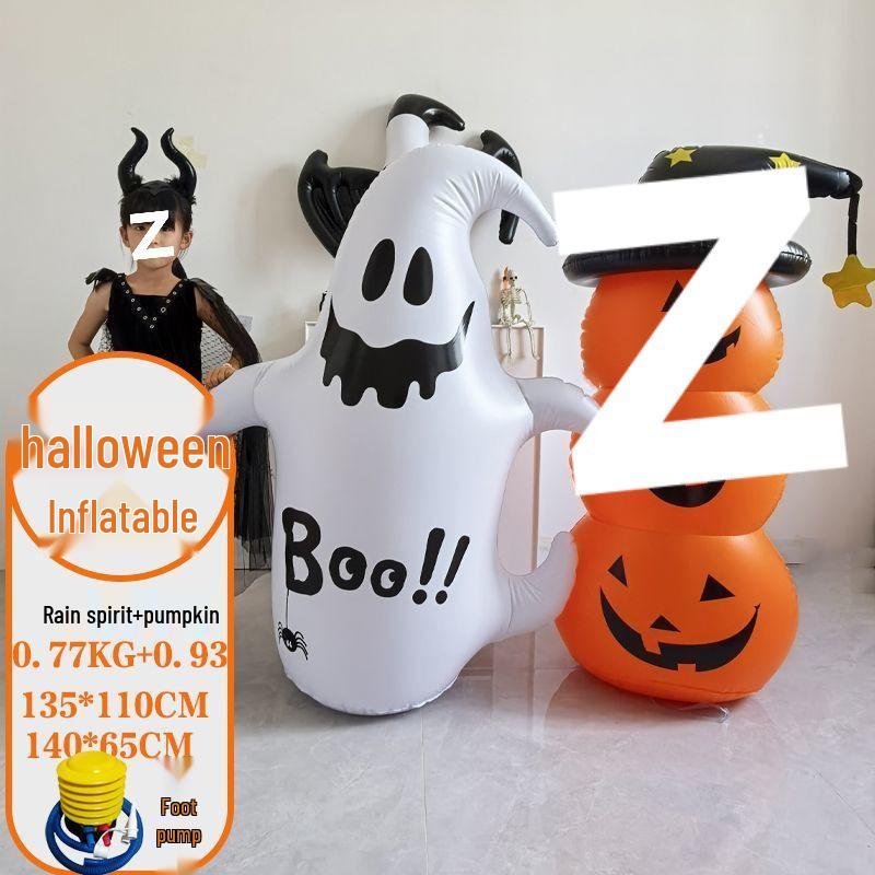 Halloween Pumpkin Ghost Inflatable Lantern for Decor & Costumes