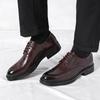 British Style Men Dress Oxford Shoes High Leather Fashion Classic Business Dress Wedding Party Lace Up Thick Soled Loafers Shoes