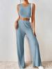 2023 European & American Spring Knit Vest & High Waist Pants Set