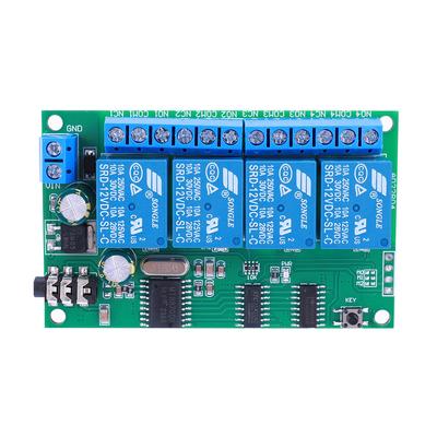 AD22B04 4 Channel DTMF Signal Tone Voice Decoder Relay Switch Module Non-Locking/Self-Locking/Interlocking/Time Delay