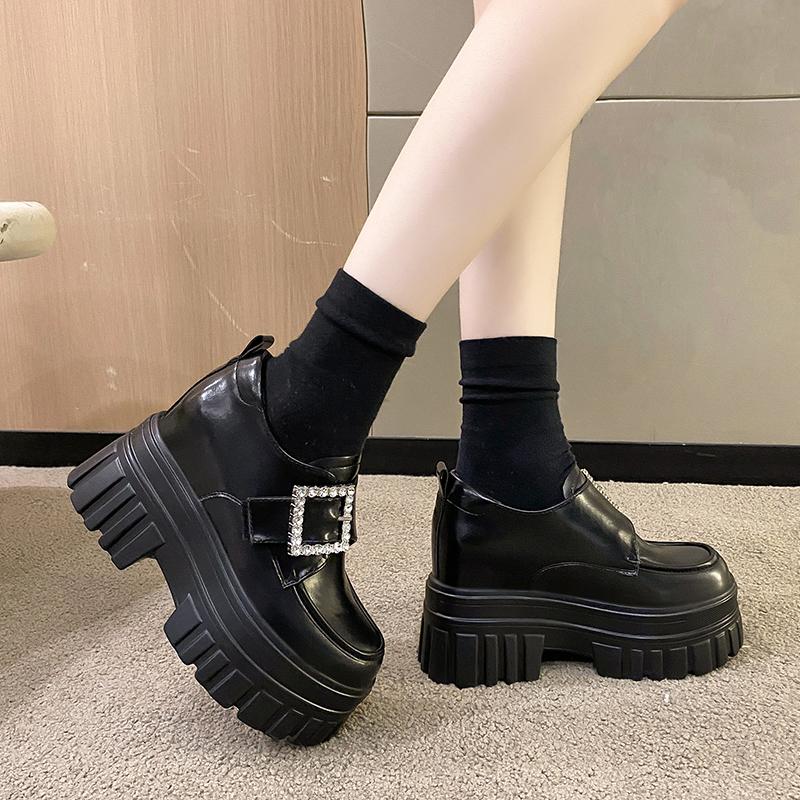 Fashion 10CM High Platform Women Sneakers Autumn Thick Sole Casual Dad Shoes Walking Chunky Shoes Woman Leather Sneakers Zapatos Mujer