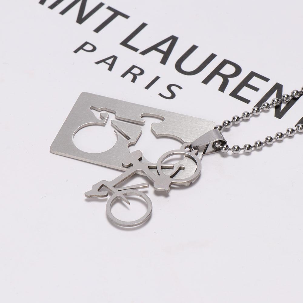 Cosplay 1PC Pendant 50CM Steel Bicycle Jewellery Silver Necklace Bike