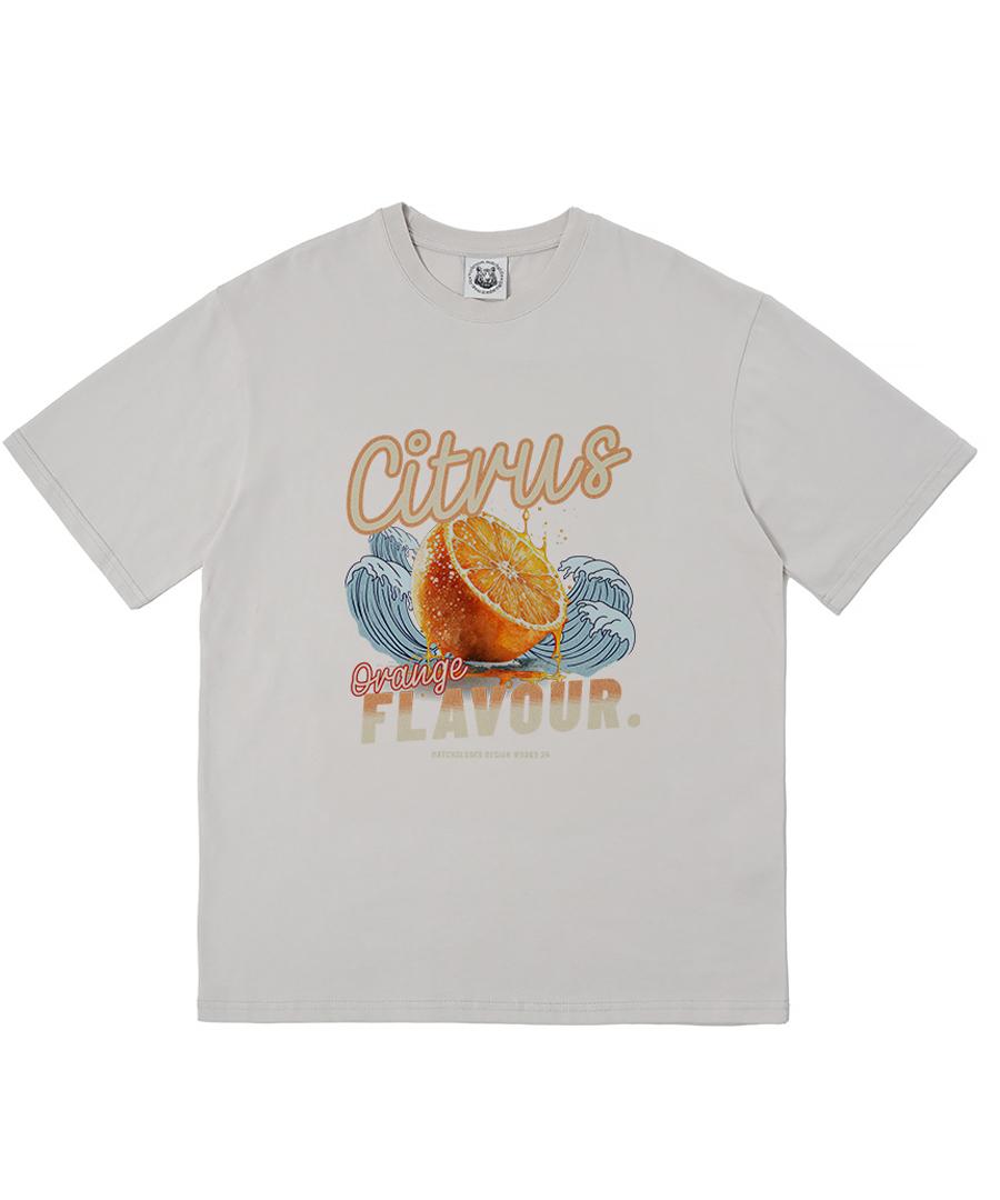 Match Glove Citrus Flavor Oversized Tee (Beige) Black/Free