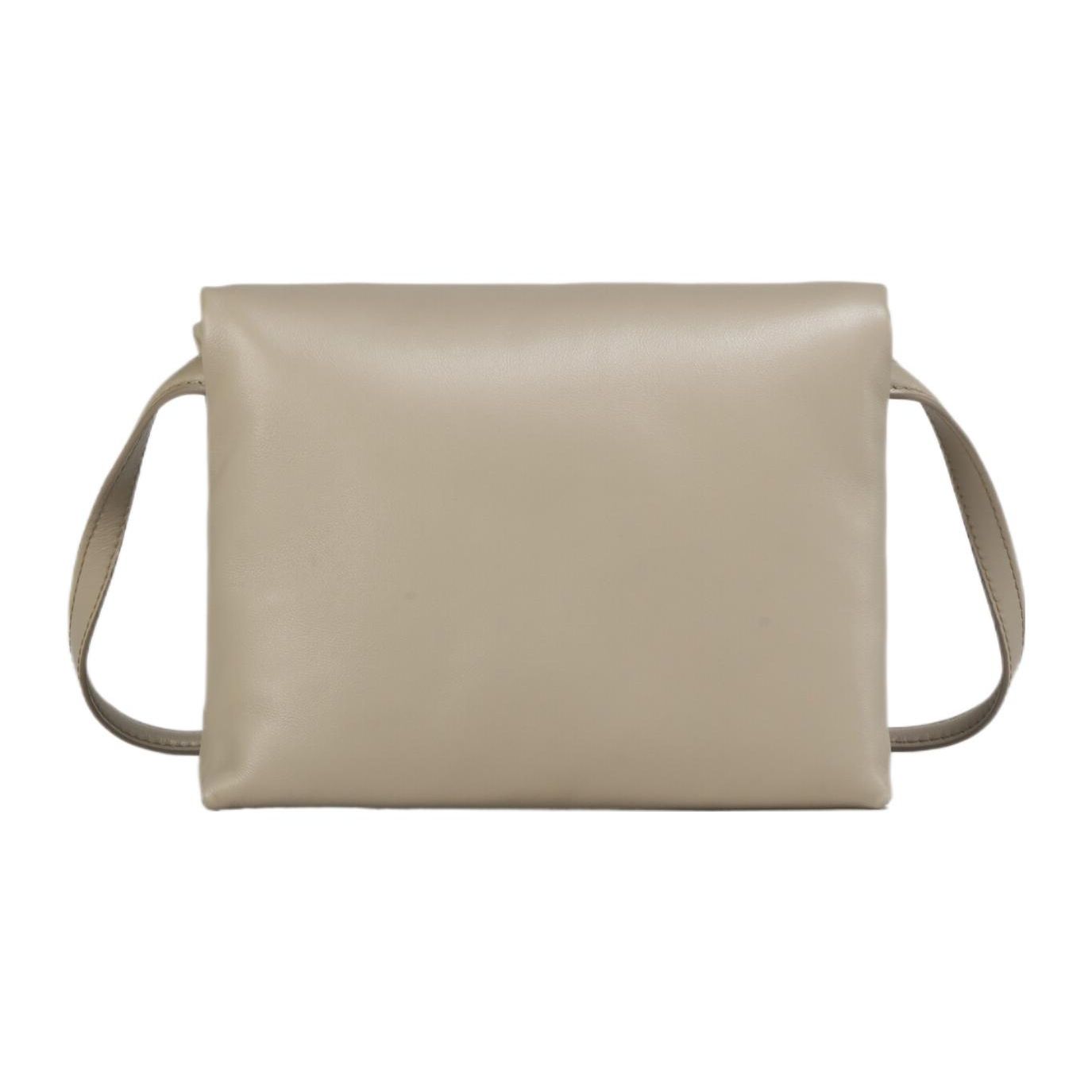 

Marni Solid Color Casual Leather Shoulder Bag Women bags Beige PHMO0032U0P529800W55 Basic Set (Bag+Dust Bag)