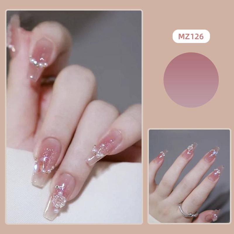 

Розовая камелия Длинный маникюр Накладные ногти - Подходит для студентов, Съемные, Отбеливающие патчи. Glue Version