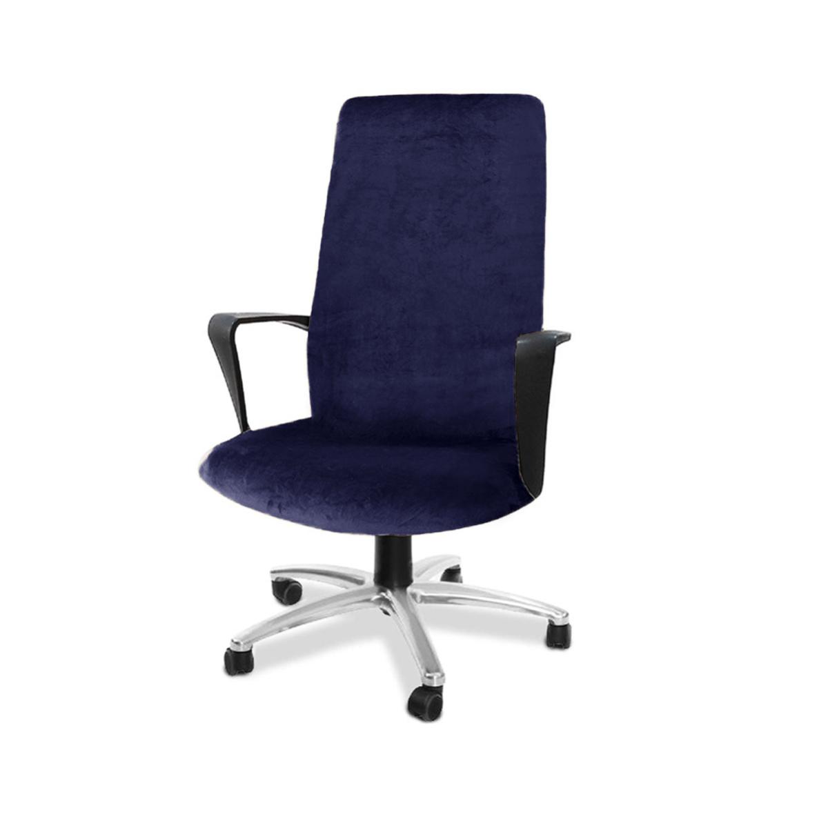 Fluweel Stretch Bureaustoelhoezen Computerstoel Slipcover Afneembaar Wasbaar Draaibaar Bureau Draaibaar Directiestoel Slipcovers L Size