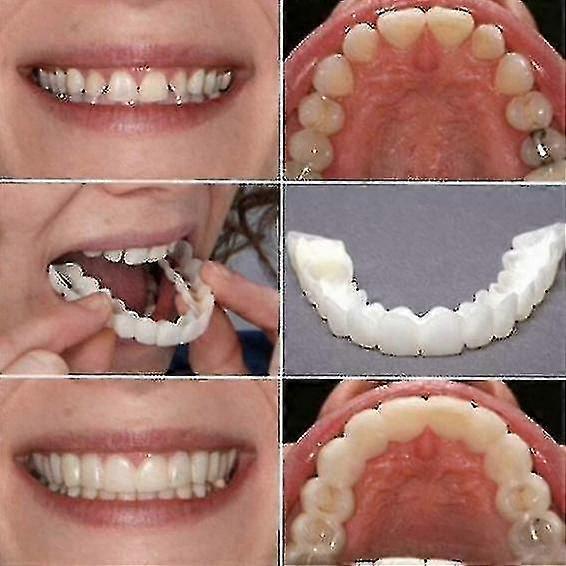 A Pair Upper & Lower High Quality Denture Instant Smile Comfort Fit Flex Cosmetic Teeth Denture Teeth Top Cosmetic Veneer High Quality Prime Day