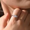 100% S925 Silver Moissanite Ring 1CT Sparkling Classic Wedding Band Engagement Party Ring Women Female Bridal Jewelry