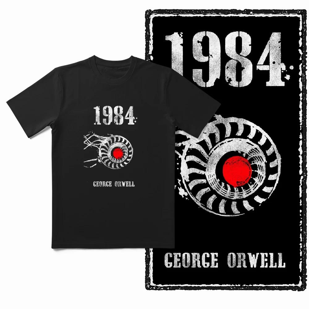 2026 Coolmind U0014-T2 1984 Graphic Print Unisex T Shirt O-Neck Loose Tshirt Men Women Cotton Tee Shirts