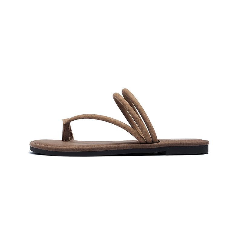 Toe slippers new summer pinch sandals with skirt flat sandals