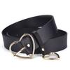 NEW 1 Pcs Leather Wide Belt for Women Gold Love Buckle Pin Jeans Black Luxury Brand Ladies Vintage Strap Female Waistband