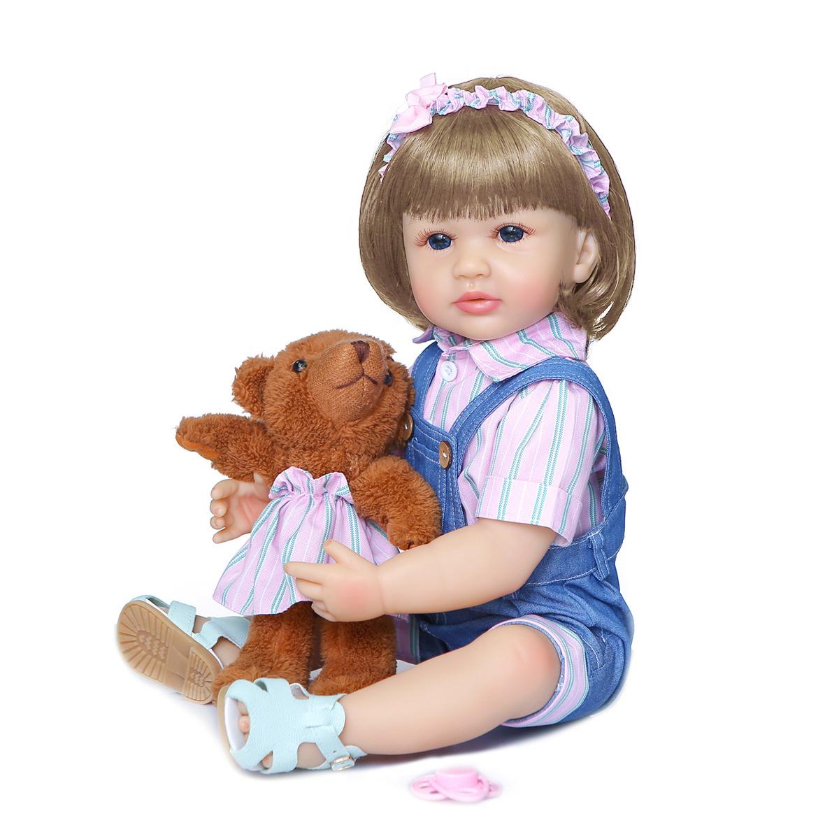 NPK 55 см Reborn Baby Girl Princess Кукла Реалистичная очень мягкая силиконовая кукла для всего тела, игрушка для ванной