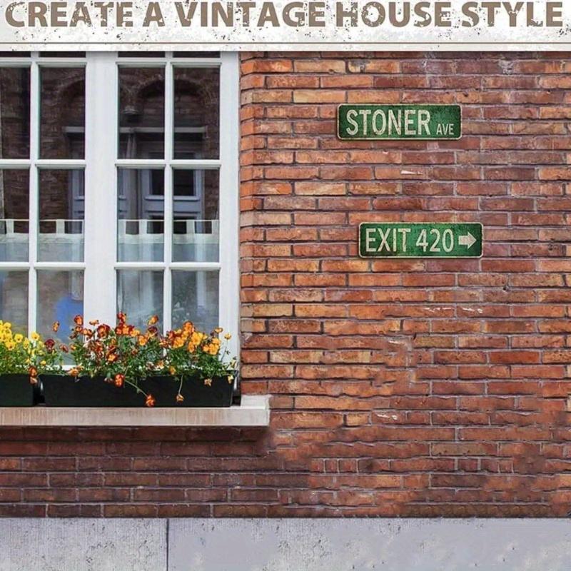 Metal Tin Sign (4''x16''/10cm*40cm), "4 Street Signs of Avenue/Exit 420/Mary Jane Lane/High Street" Vintage Plaque Decor, Home Decor, Room Decor