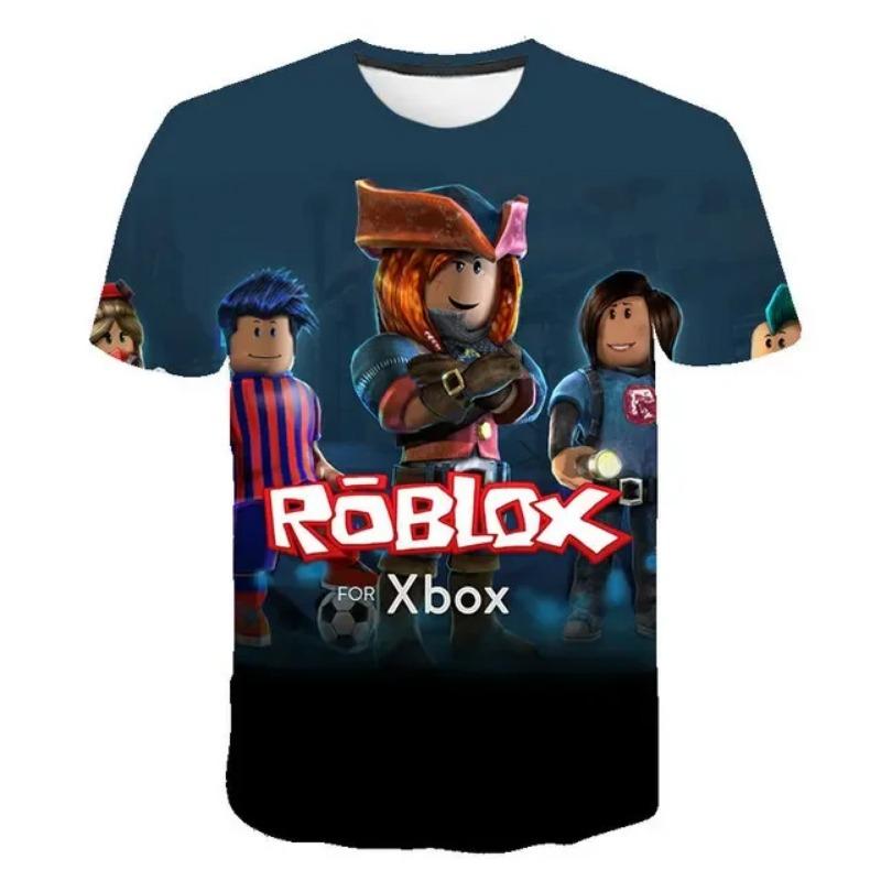 Roblox Game kids T-shirt cosplay costumes Child Cartoon Short sleeve top 3D Print Casual Street Clothes