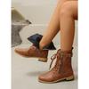 Martin Boots Autumn and Winter Flat Large Size Belt Buckle Low Heel Short Boots Women