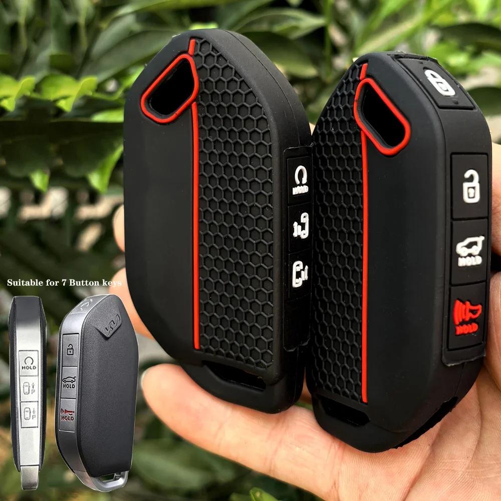 

Silicone Key Case For Kia Ev9 K3 K5 Carnival Picanto Gt Line Sorento Mq4 Ka4 Key Holder 5/6/7 Buttons Cover Remote Shell