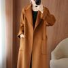 Autumn and Winter Double Sided Wool Double-Sided Cashmere Coat Women Winter  Mid-Length Loose Pockets Woolen Jacket Female Overcoat