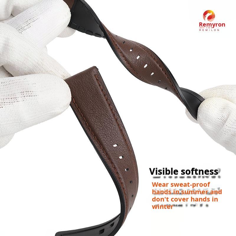 Quick Genuine leather strap For Casio Swordfish mdv-106 mdv-107 Water Ghost Watch sports cowhide Silicone rubber men's watchband