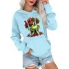 Women's Casual Comfortable Neck Hooded Long Sleeve Christmas Print Warm Sweatshirt