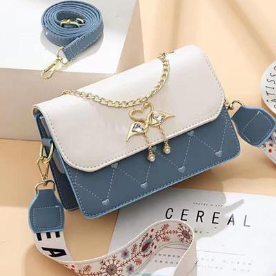 Leather PU Women's Bag Crossbody Fashion Chain Embroidered Shoulder Bag