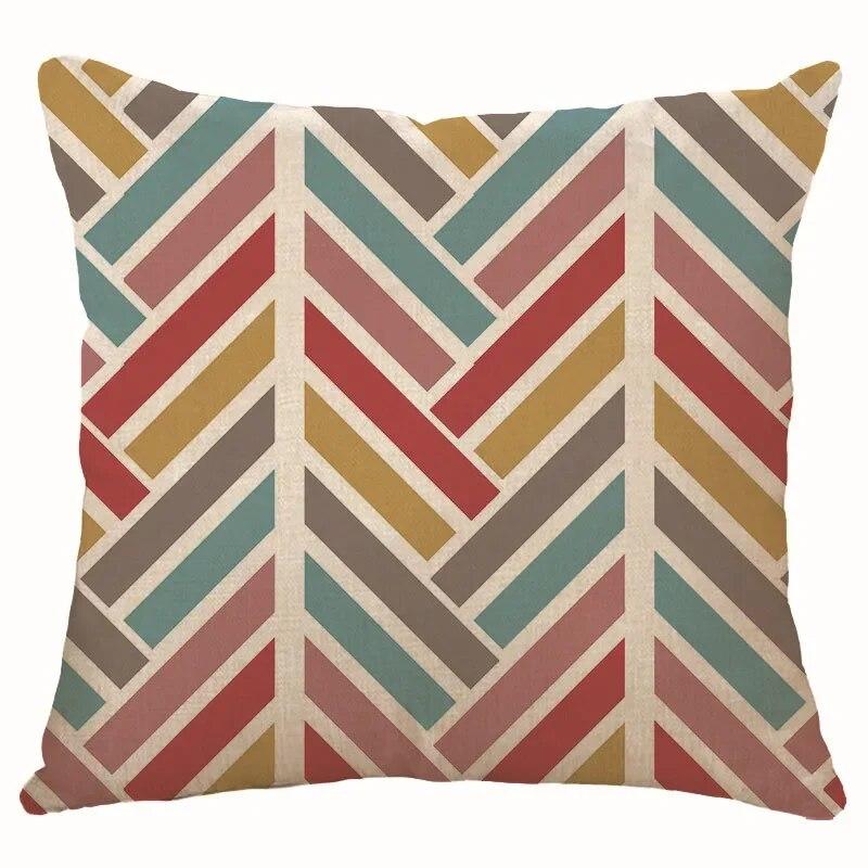 Modern Colorful Geometric Style Pillow Cover Living Room Sofa Office Seat Car Waist Cushion   Home Decoration