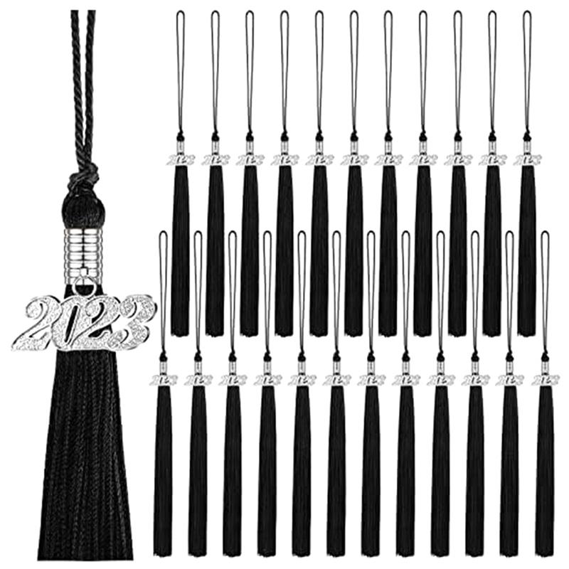 2025+ 36Pcs Graduation Tassels-2025 Silver Charms Graduation Cap Decoration Graduation Tassels for Graduation Ceremony/Party China Mainland