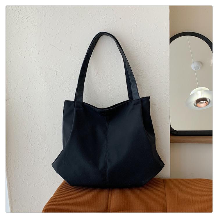 

Универсальная сумка для покупок большой вместимости, повседневная, художественная, из выстиранного вельвета, минималистичная, винтажная женская сумка через плечо чёрный