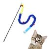 Soft Cat Plush Teaser Rod Interactive Cat Play Toy Colorful Plush Cat Teaser Stick  for Kitten