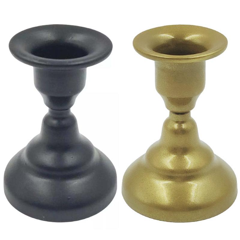 2x Iron Candles Stick Holder Candle Stand Simple Candle Holder for Pillar