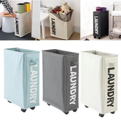 Foldable Laundry Basket Dirty Clothes Basket Clothes Organizer Yoga Storage Basket Home Assortment Box with Wheel Laundry Basket