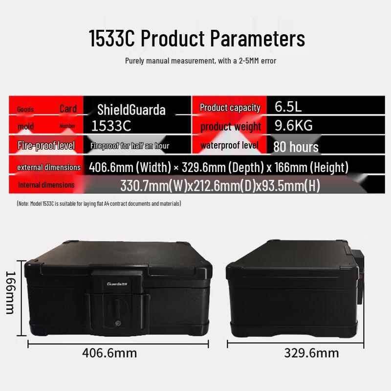 

Portable Fireproof & Waterproof Document Safe Box