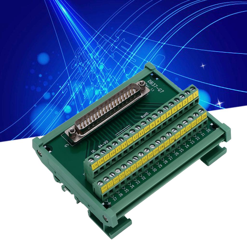 Terminal Board Adapter Connector Module PCB Breakout Straight Male with Shell DC 60V DB37‑G7