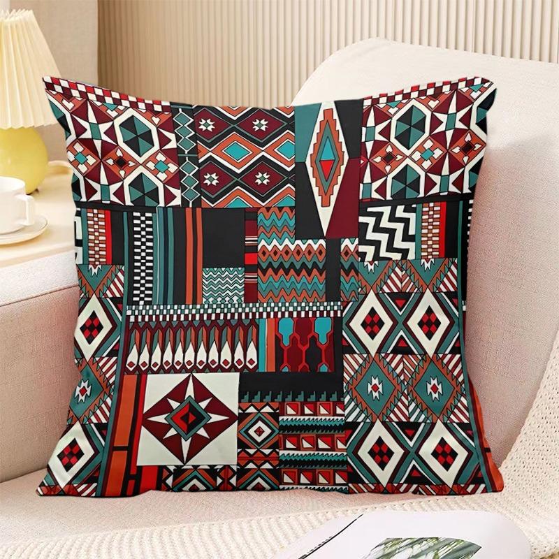 Bohemian Vintage Print Decorative Pillowcase Bedroom Living Room Square Cushion Pillowcase