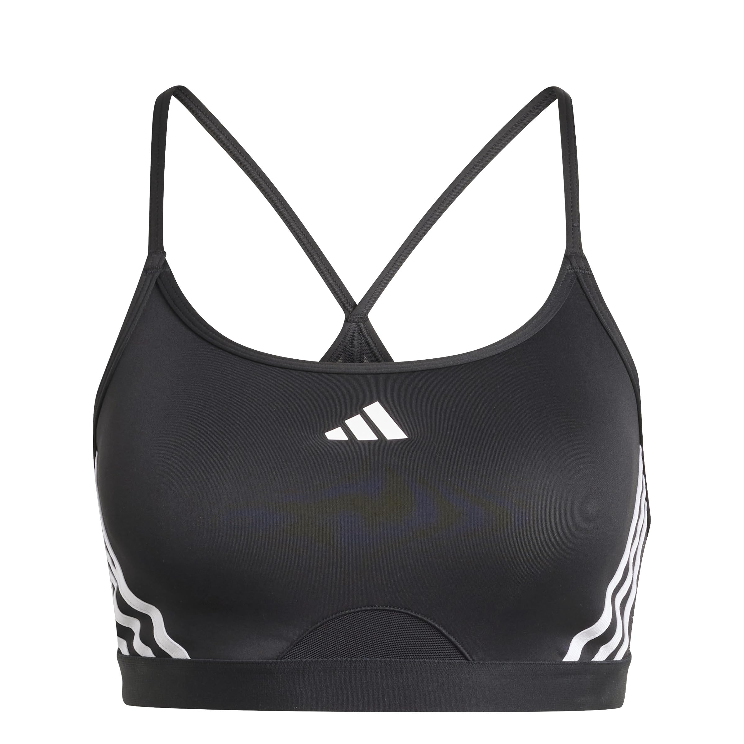 

Adidas Aeroreact Training Light Support Three-Stripes Bra, Women s, IKV31, Black/White (IQ3354), J/4XCD