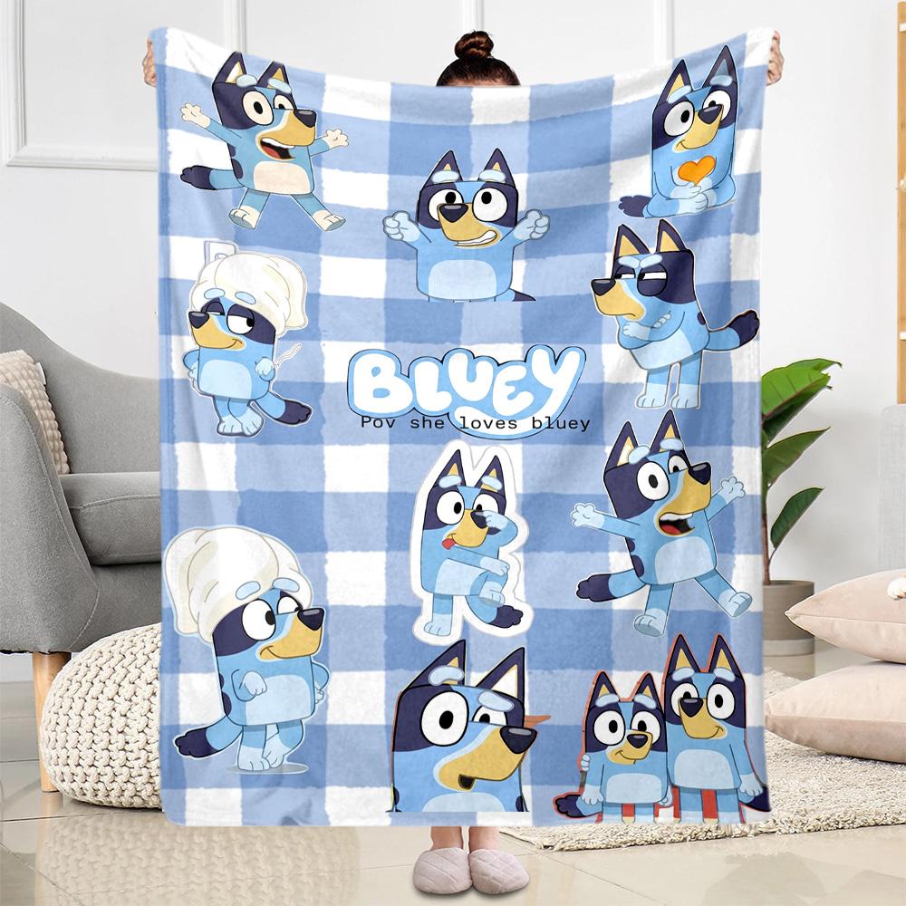 Bluey's Colorful Adventures Blanket Ultra-Soft Perfect for Livingroom Seaside Bedding All-Season Use Playful Design