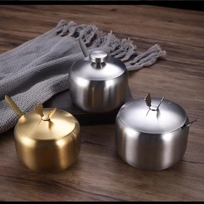 Stainless Steel Kitchen Condiment Container Large Capacity Sugar Bowl New Spices Jar  Kitchen