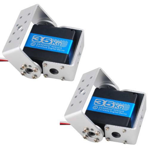 DIYmall 2 Sets 35KG RDS3235 High Torque Digital Servo, Metal Gear Coreless Motor Servo, 270 Degree with Bracket Arm Plate for RC Robot Car DIY Model