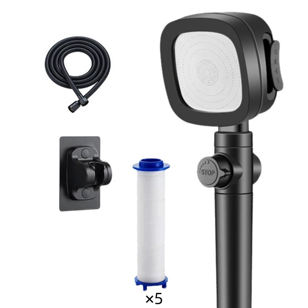 One-Key Stop Water Saving Shower Head 3 Modes Adjustable Shower Head  Bathroom