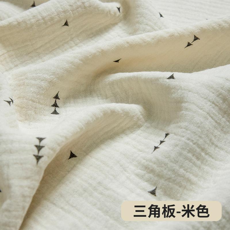 0.5m/1m/2m Soft Cartoon Cherry Print Double Crepe Gauze Fabric 100% Cotton Fabric DIY Sewing Clothing Baby Breathable Texture