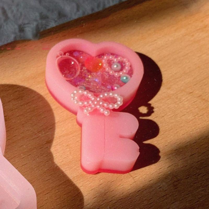 Resin Shaker Mold DIY Cute Heart Quicksand Resin Casting Epoxy Mold Jewelry Shaker Silicone Mold for Pendant-Decor Craft